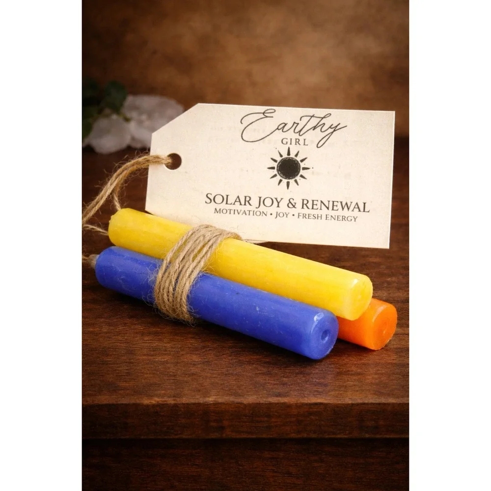 Solar Joy & Renewal Spell Candles Motivation Fresh Energy Apothecary Ritual BOHO
